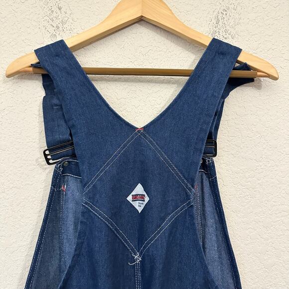 Vintage BIG MAC Square Bak Bib Overalls Blue USA Dungaree Carpenter - Picture 9 of 16